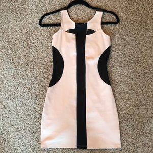 Nude and Black Mini Dress